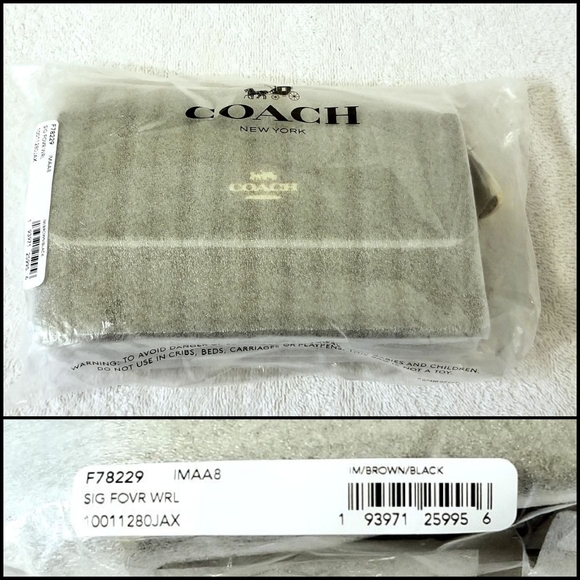 🆕️💯 Auth. Coach Brown Foldover Wristlet F78229 - Picture 5 of 9